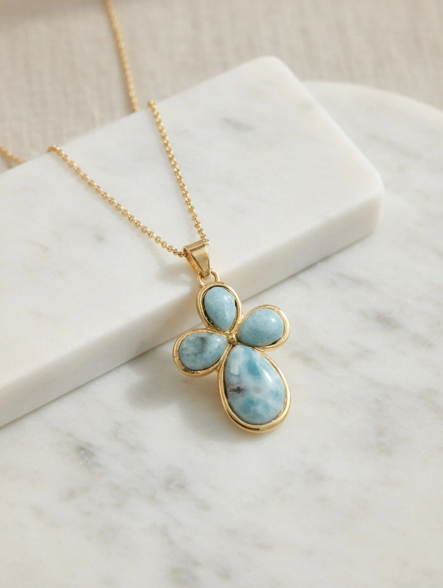 Collar Cruz Larimar 