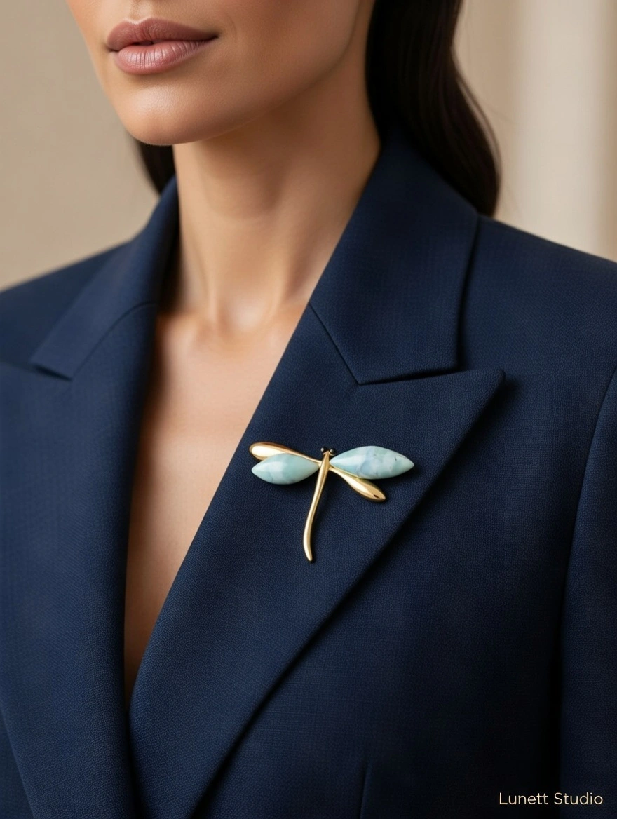 Broche Libélula Larimar