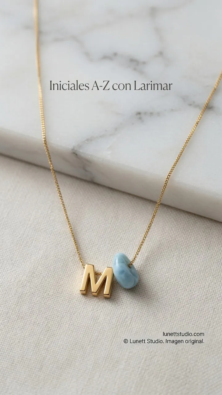 Collar Initial Larimar 