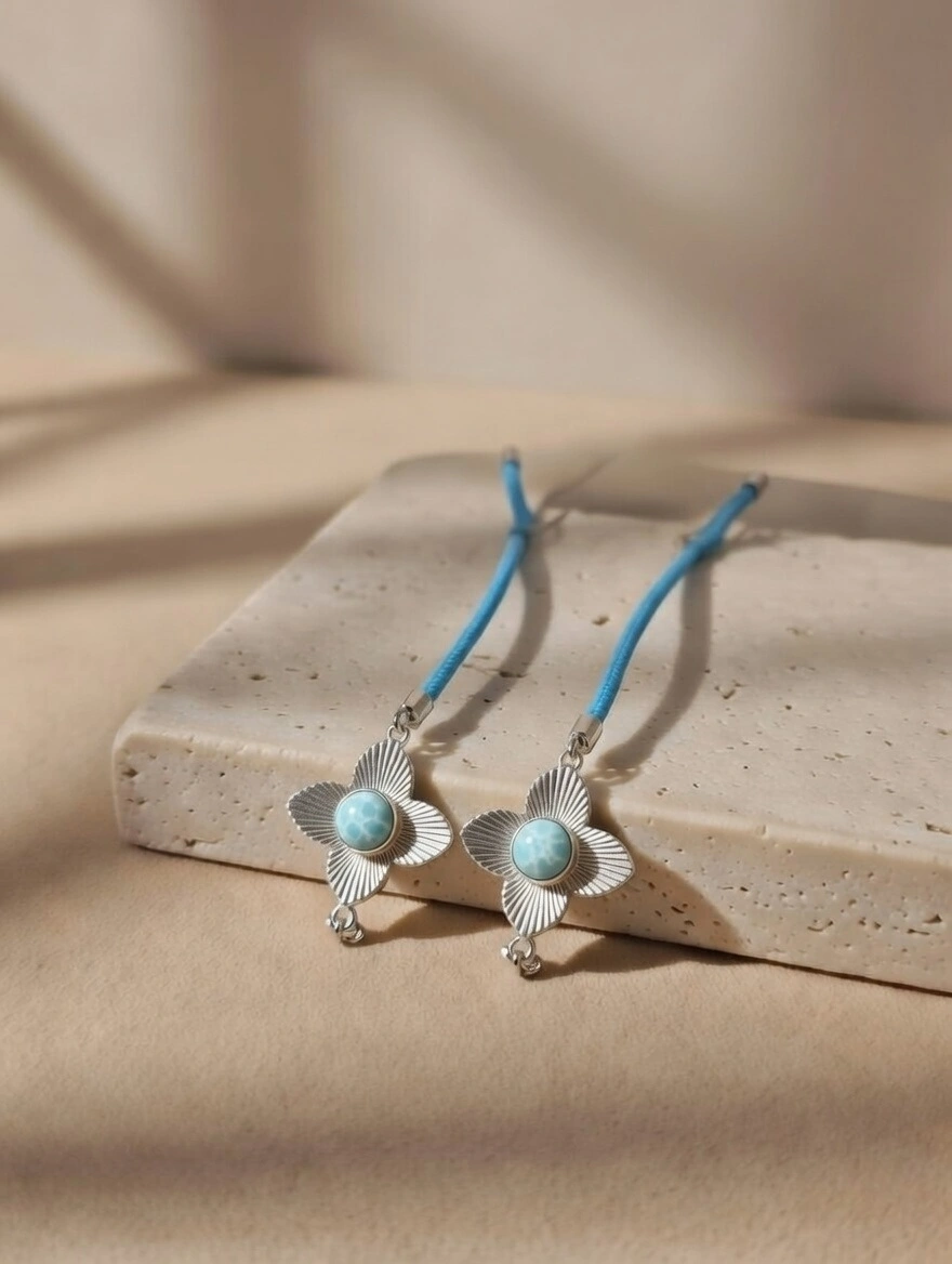 Pulsera Flor Larimar